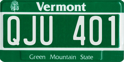 VT license plate QJU401