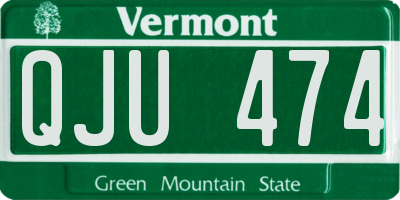 VT license plate QJU474