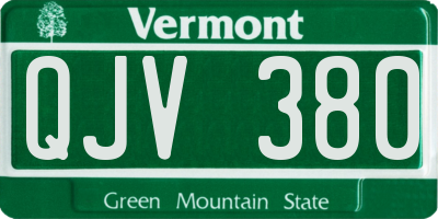 VT license plate QJV380