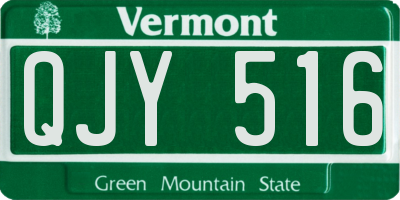 VT license plate QJY516
