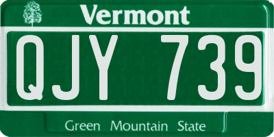 VT license plate QJY739