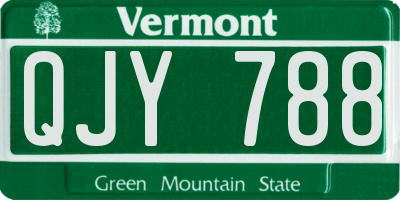 VT license plate QJY788