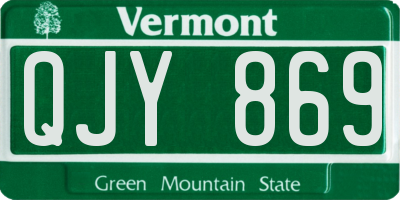 VT license plate QJY869