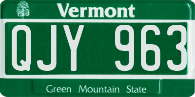 VT license plate QJY963