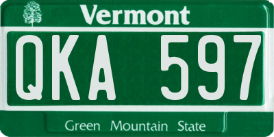 VT license plate QKA597