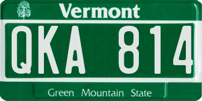 VT license plate QKA814