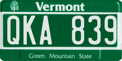 VT license plate QKA839