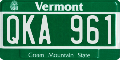 VT license plate QKA961