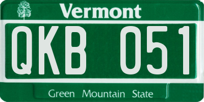 VT license plate QKB051