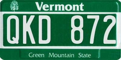 VT license plate QKD872