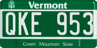 VT license plate QKE953