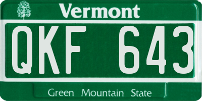 VT license plate QKF643