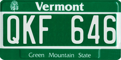 VT license plate QKF646