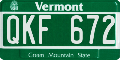 VT license plate QKF672