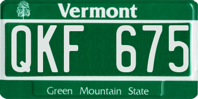 VT license plate QKF675