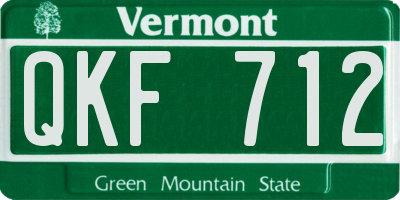 VT license plate QKF712