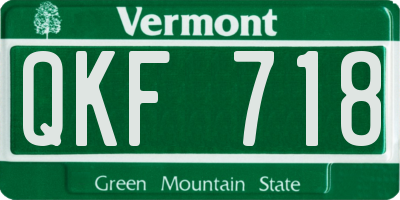 VT license plate QKF718
