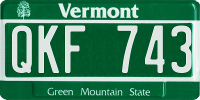 VT license plate QKF743