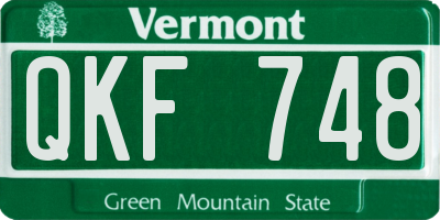 VT license plate QKF748