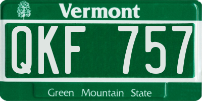 VT license plate QKF757
