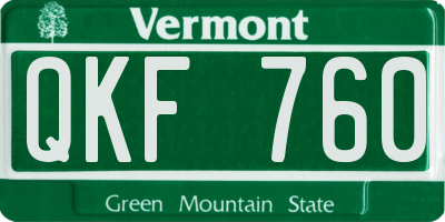 VT license plate QKF760
