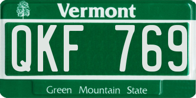 VT license plate QKF769
