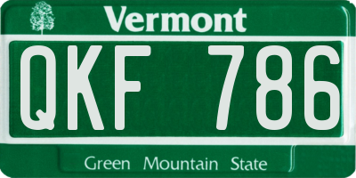 VT license plate QKF786