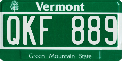 VT license plate QKF889