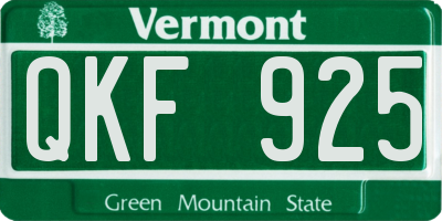 VT license plate QKF925
