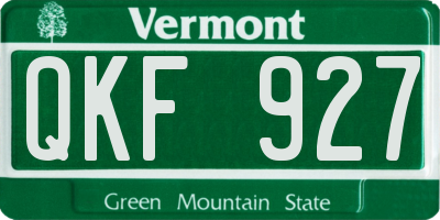 VT license plate QKF927