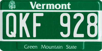 VT license plate QKF928