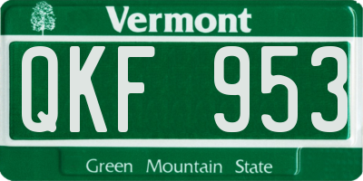 VT license plate QKF953