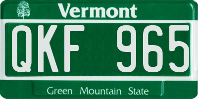 VT license plate QKF965