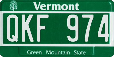 VT license plate QKF974