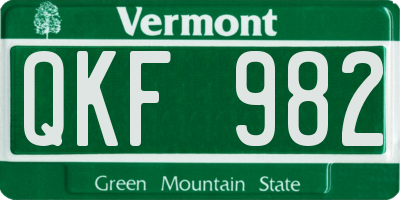 VT license plate QKF982