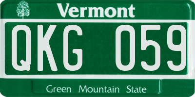 VT license plate QKG059