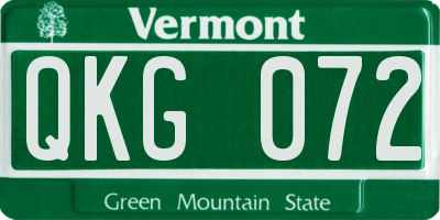 VT license plate QKG072
