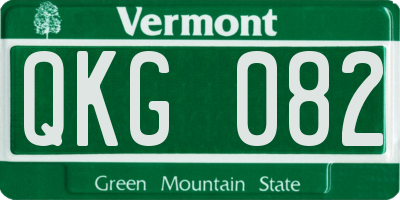 VT license plate QKG082