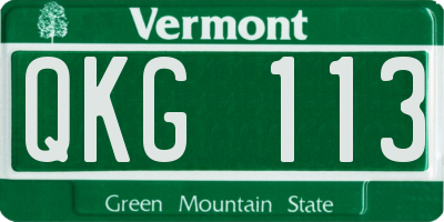 VT license plate QKG113