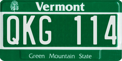 VT license plate QKG114