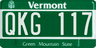 VT license plate QKG117