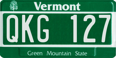 VT license plate QKG127