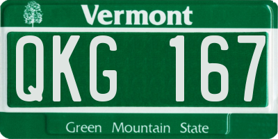 VT license plate QKG167