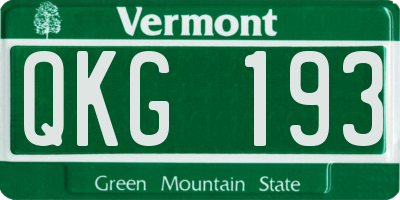 VT license plate QKG193