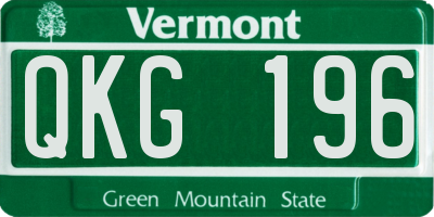 VT license plate QKG196