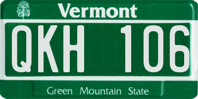 VT license plate QKH106