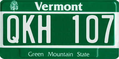 VT license plate QKH107