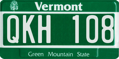 VT license plate QKH108