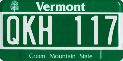 VT license plate QKH117