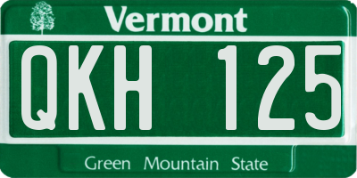 VT license plate QKH125